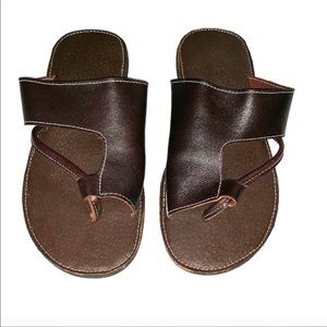 Handmade  Hippie Flip Flops/Sandals Brown Size 6